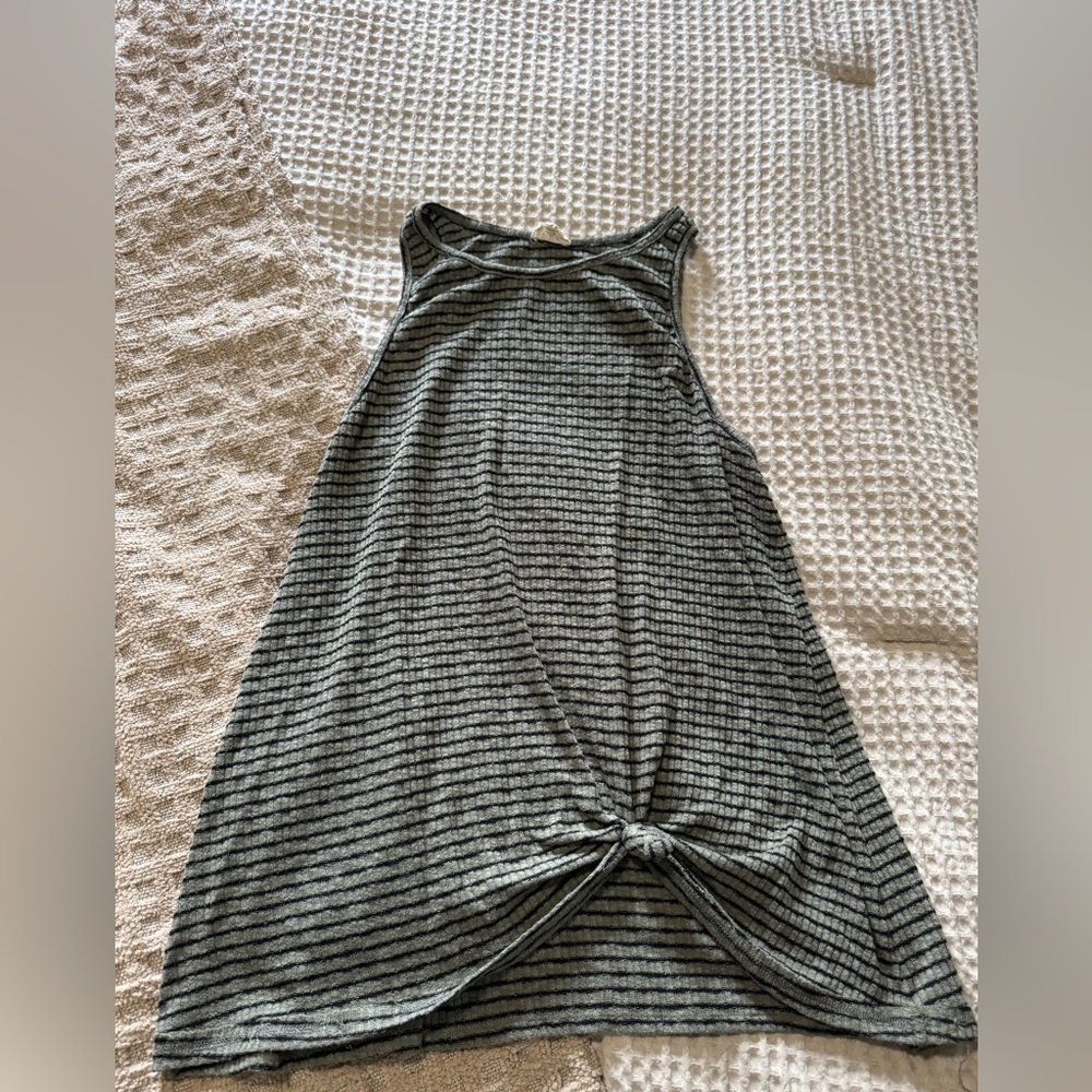 BKE Black and Gray Striped Tank Top